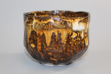 Japanese Pottery Brown Glazed Tea Bowl