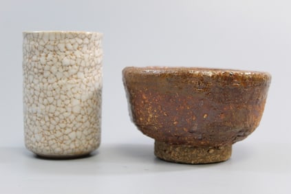 Two Japanese Pottery Tea Cups.