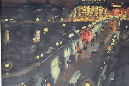 Le Pont Neuf La Nuit, Oil on Board, after Albert Marquet (French, 1875-1947)