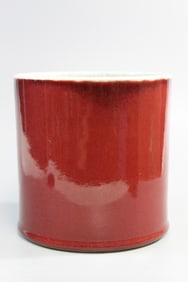 Chinese Red Glazed Porcelain Brush Pot