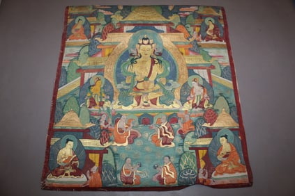 Tibetan Thangka of Mandala on Parchment