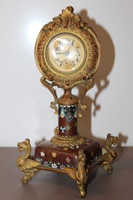 Gilt Cloisonne Clock