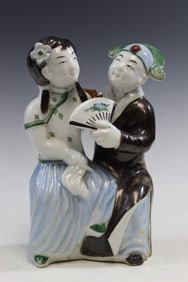 Chinese Famille Rose Porcelain Figure of a Couple