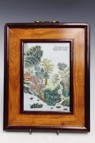 Chinese Famille Rose Porcelain Plaque