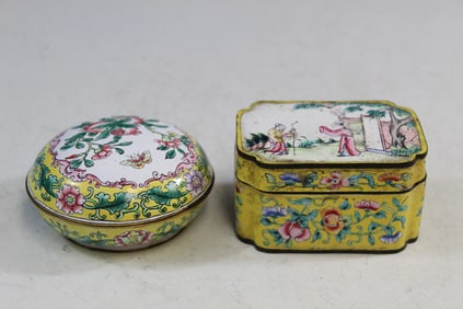 Two Chinese Enameled Boxes