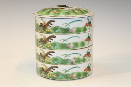 Chinese Famille Rose Porcelain Stacking Dish