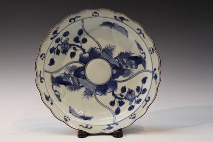 Japanese Blue and White Porcelain Dish