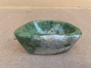 Carved Green Stone Dish