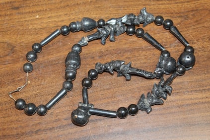 Antique pottery bead necklace