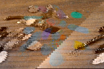 Group of Stone and Glass Pendants
