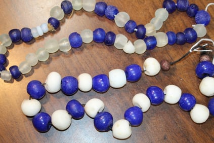 Two Large Dutch Glass Beads Necklaces