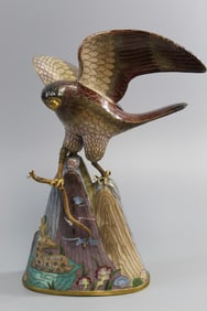 Chinese cloisonne statue of an eagle