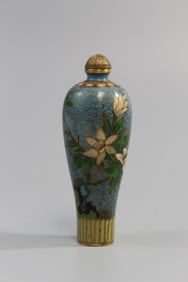 Chinese cloisonne Meiping snuff bottle