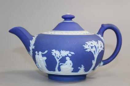 Wedgwood Blue Jasperware Teapot