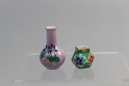 Two Japanese miniature porcelain vases
