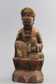 Chinese wood Guanyin statue