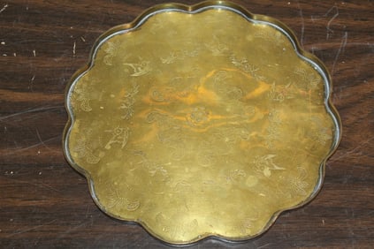 Chinese brass tea tray