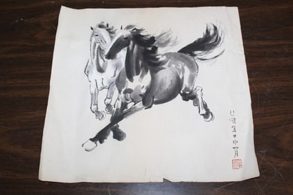 Chinese print of horse, attribute to Xu Beihong.