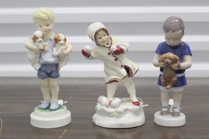 Three Royal Worcester fine porcelain figurines