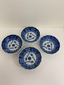 Set of four Chinese blue and white bowls