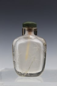 Chinese Carved Rock Crystal Snuff Bottle