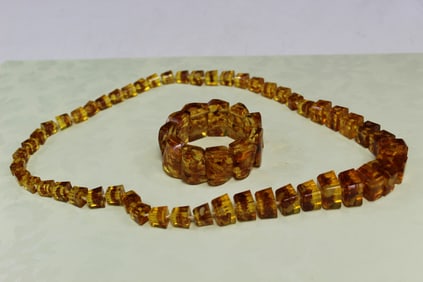 Amber Necklace and Bracelet