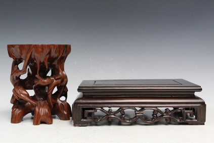 Two Chinese Wood Stands
