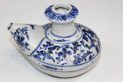 Asian Blue and White Porcelain Kendi