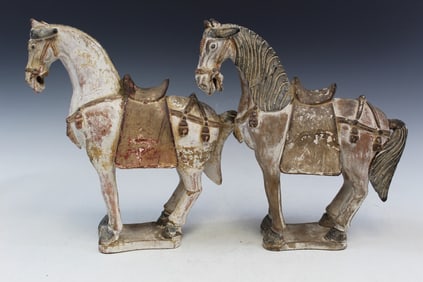 Two Chinese Pottery Horses