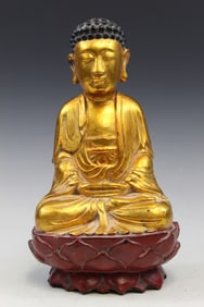 Chinese Gilt Wood Buddha Statue