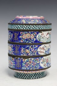 Chinese Enameled Stacking Box