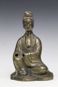 Chinese Brass Guanyin Statue