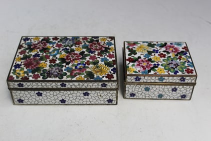 Two Japanese Ando Cloisonne Boxes