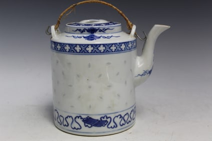 Chinese Blue and White Porcelain Teapot