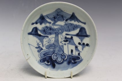 Chinese Blue and White Porcelain Dish