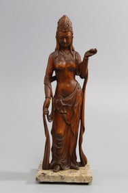 Chinese Carved Wood Guanyin Figure