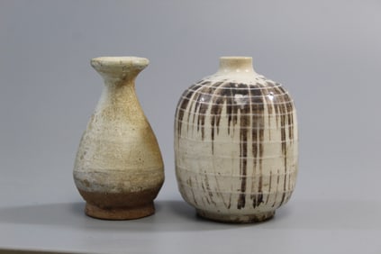 Two Asian Pottery Small Vases