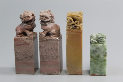 Four Chinese Soapstone Seals