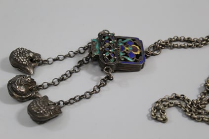 Chinese Silver Pendant Necklace