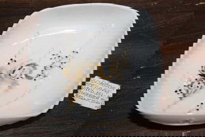 Japanese Hirato Ware Square Pottery Bowl