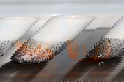 Two Japanese Pottery Tea Cups