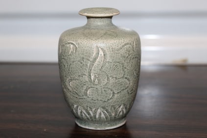 Chinese Carved Celadon Vase