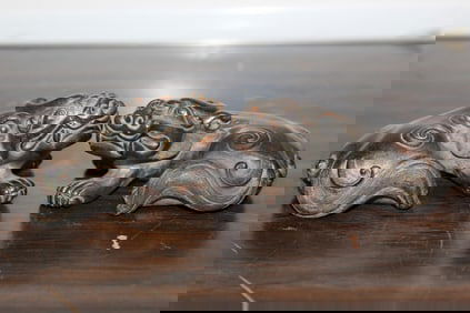 Pair of Chinese Bronze Mythical Beast Paper Weights