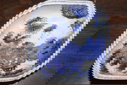 Japanese Blue and White Square Bowl