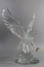 Large Pino Signoretto Glass Eagle Sculpture.