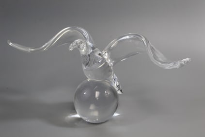 Steuben Eagle On Cystal Ball Globe