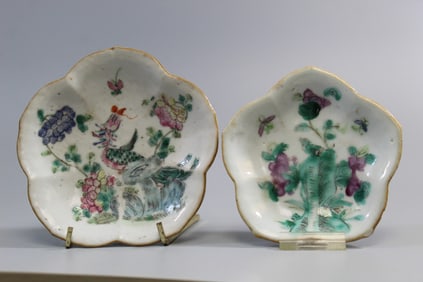 Two Chinese Famille Rose Porcelain Dishes