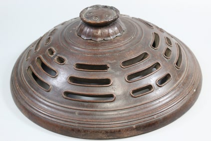 Large Chinese Carved Wood Lid for Incense Burner