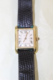 Cartier Manual Wind 18K Gold Plated Dress Wristwatch