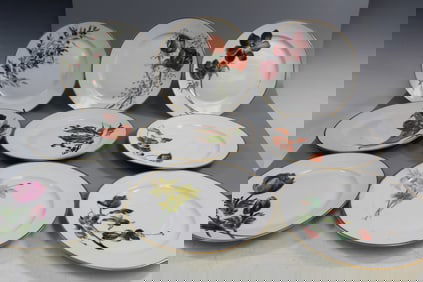 Nine KPM Porcelain Dishes